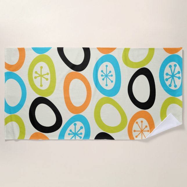 Mid Century Modern Pebbles 3 Beach Towel (Front)