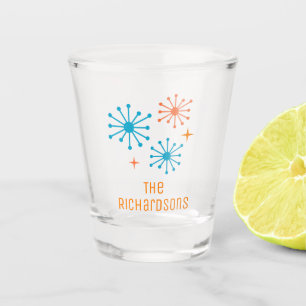 Mid Century Modern Personalised Atomic Age Retro Shot Glass