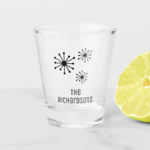 Mid Century Modern Personalised Atomic Age Shot Glass