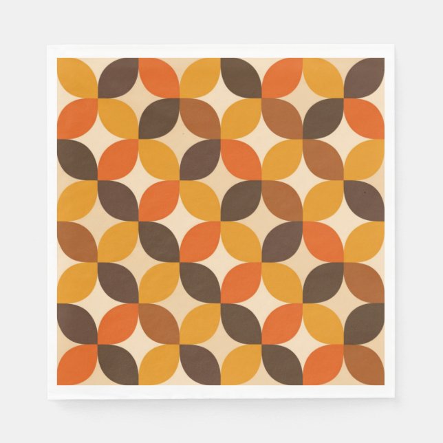 Mid century Modern Petal Pattern Napkin (Front)