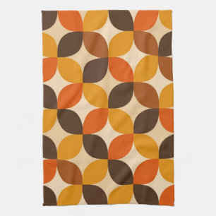 Mid century Modern Petal Pattern Tea Towel