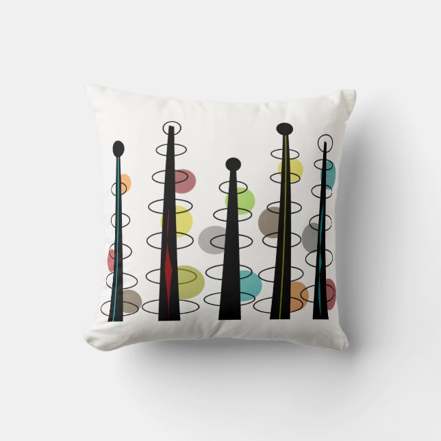 Mid-Century Modern Pillow Atomic Inspired X (Front)