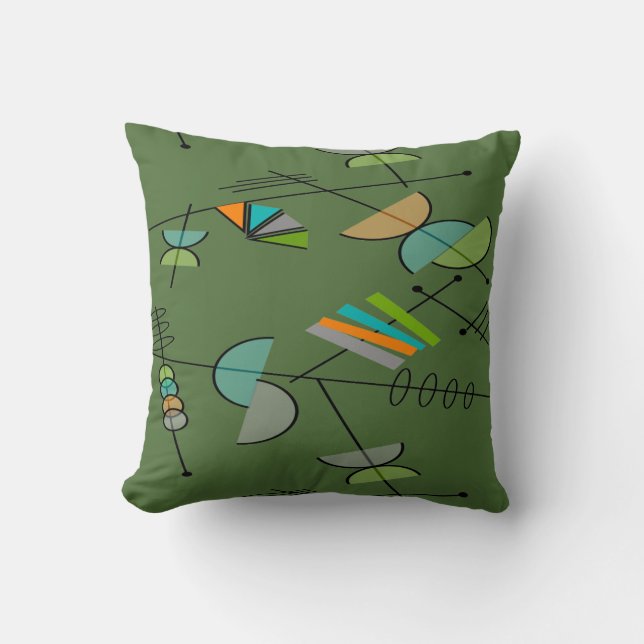 Mid-Century Modern Pillow Geometric Pattern #9 (Front)