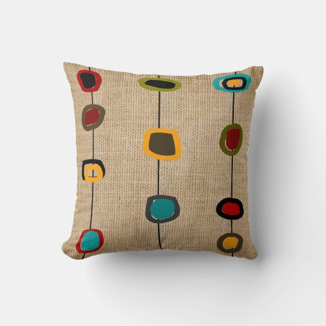 Mid-Century Modern Pillow Rectangles and Circles (Front)
