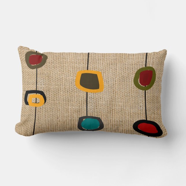Mid-Century Modern Pillow Rectangles and Circles 3 (Front)