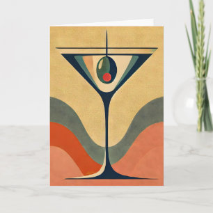 Mid Century Modern "pimento olive martini wave" Card