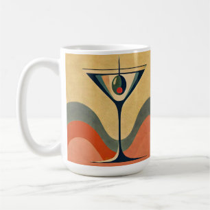 Mid Century Modern "pimento olive martini wave" Coffee Mug