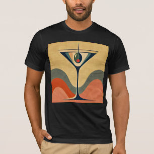 Mid Century Modern "pimento olive martini wave" T-Shirt