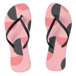 Mid-Century Modern Pink and grey Flip Flops