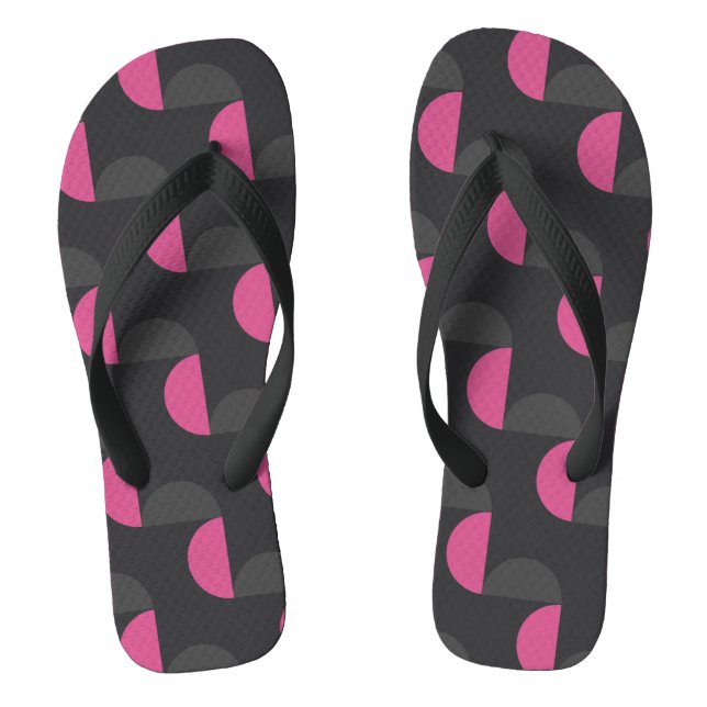 Mid-Century Modern pink and grey   Flip Flops (Footbed)