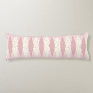 Mid Century Modern Pink Argyle Body Pillow