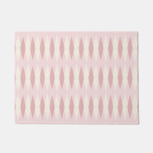 Mid Century Modern Pink Argyle Door Mat