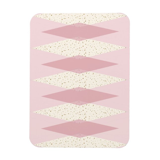 Mid Century Modern Pink Argyle Flexible Magnet (Vertical)
