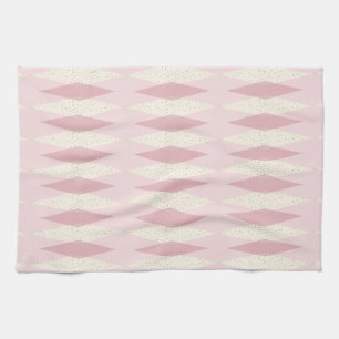 Mid Century Modern Pink Argyle Kitchen Towels