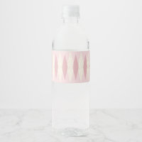 Mid Century Modern Pink Argyle Water Bottle Labels