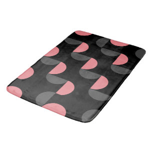 Mid-Century Modern Pink black and gray   Bath Mat