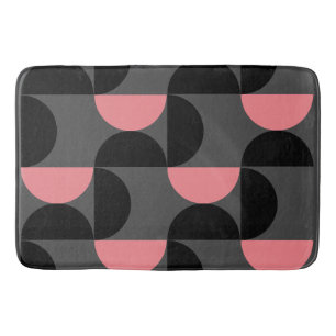 Mid-Century Modern Pink Black and Grey    Bath Mat
