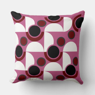 Mid-Century Modern pink, black and grey        Cushion