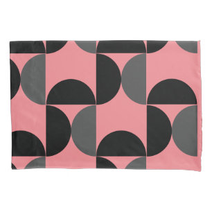 Mid-Century Modern Pink black and grey Pillowcase
