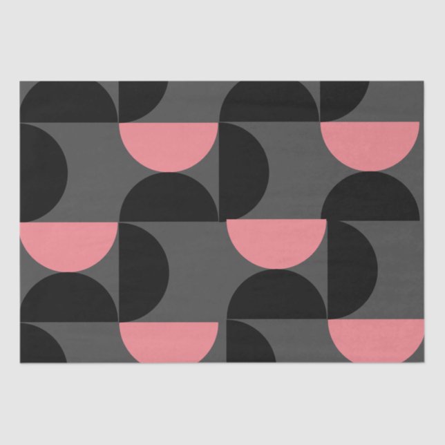 Mid-Century Modern Pink black and grey Tissue Paper (Front)