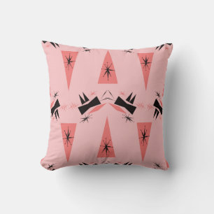 Mid-Century Modern: Pink Coral Pattern. Cushion