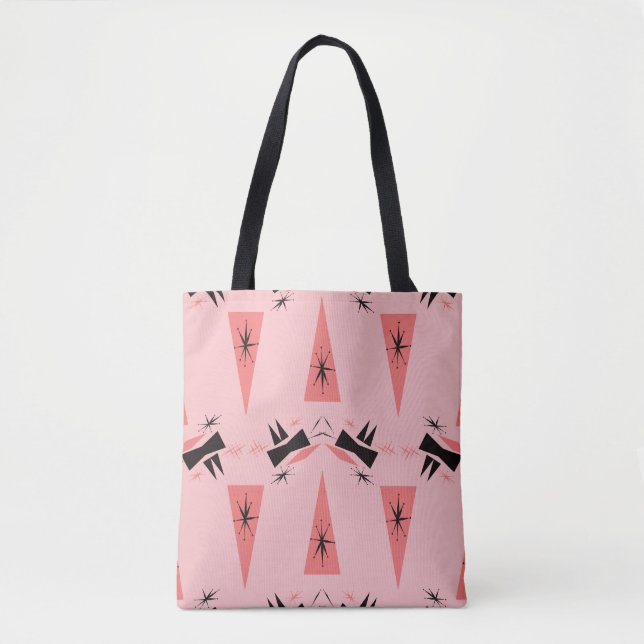 Mid-Century Modern: Pink Coral Pattern. Tote Bag (Front)