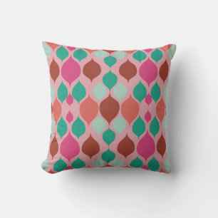 Mid Century Modern Pink Geometric Cushion
