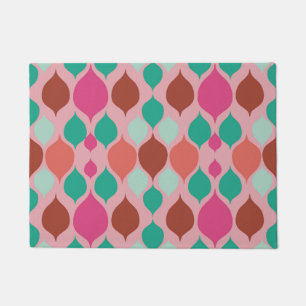 Mid Century Modern Pink Geometric  Doormat