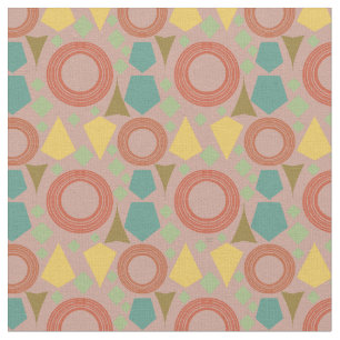 Mid Century Modern Pink Geometric  Fabric
