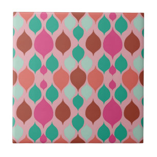 Mid Century Modern Pink Geometric Tile