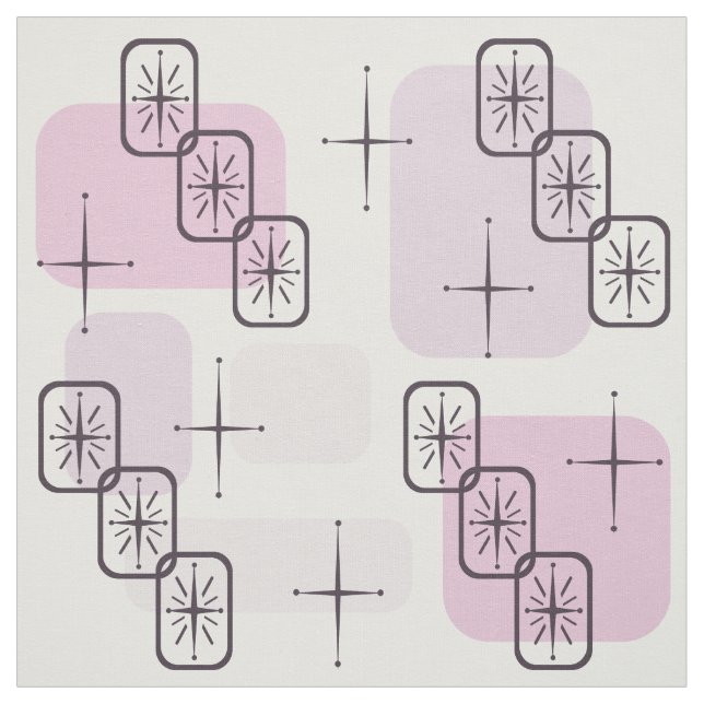 Mid Century Modern Pink Light Purple Fabric (Swatch)