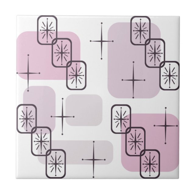 Mid Century Modern Pink Light Purple Tile (Front)