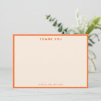 Mid-Century Modern Pink Orange Custom Wedding Name
