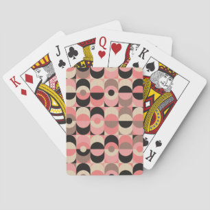 Mid-Century Modern Pink Pattern Playing Cards