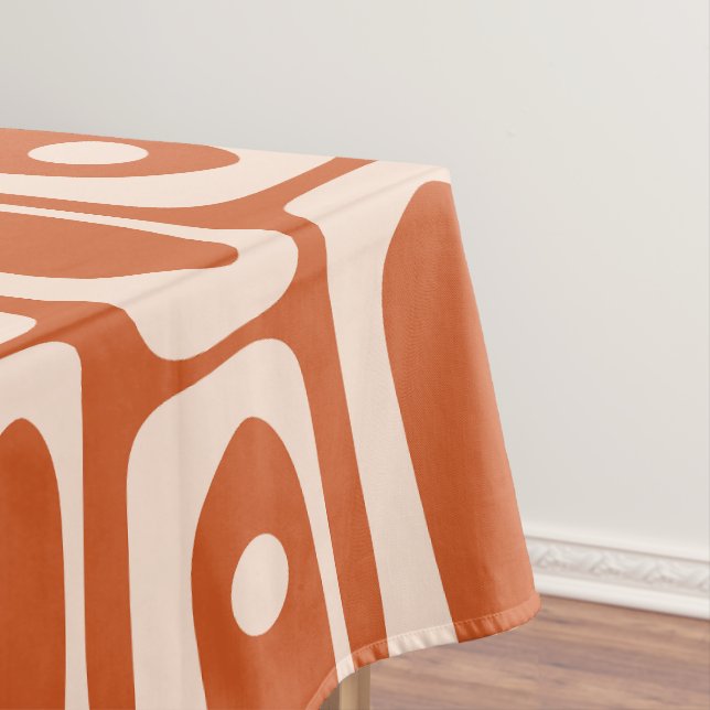 Mid Century Modern Piquet Abstract Pattern Tablecloth (In Situ)