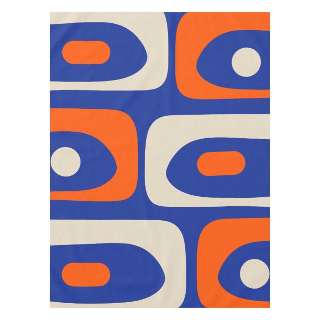 Mid-century Modern Piquet Bold Retro Tablecloth (Front)