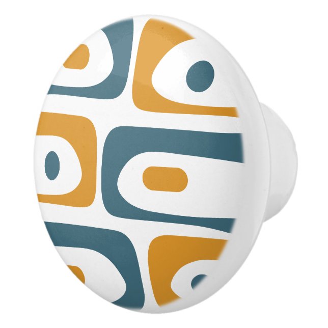 Mid-Century Modern Piquet Minimal Retro Abstract Ceramic Knob (Right)