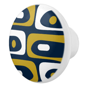 Mid-century Modern Piquet Minimalist Abstract Ceramic Knob