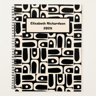 Mid-Century Modern Piquet Minimalist Personalised Planner