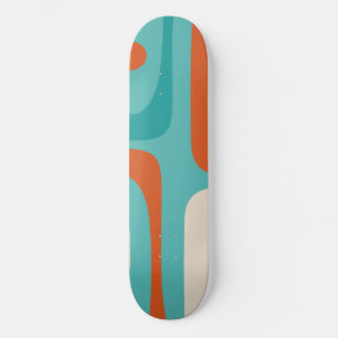 Mid-century Modern Piquet Minimalist Turquoise Skateboard