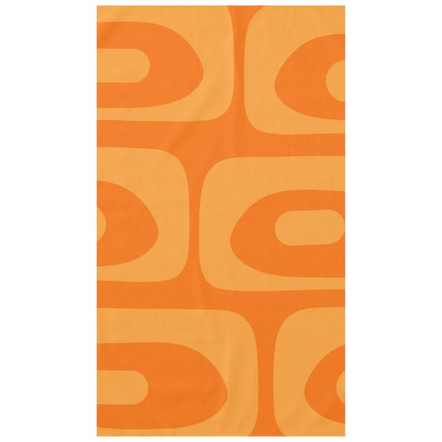 Mid-century Modern Piquet Pattern Orange Tablecloth (Front)
