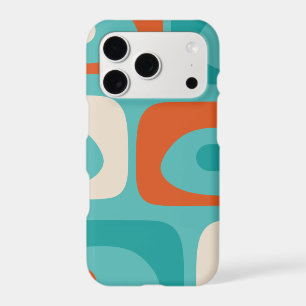 Mid-century Modern Piquet Pattern Teal Orange