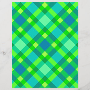 Mid-Century Modern Plaid, Jade Green & Turquoise