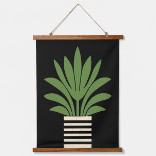 Mid Century Modern Planted Palm Hanging Tapestry