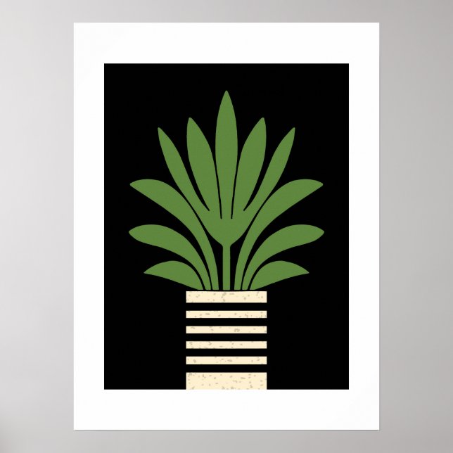 Mid Century Modern Planted Palm Poster (Front)