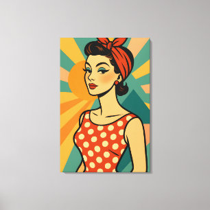 Mid Century Modern Pop Art - Retro Glam Beauty Canvas Print