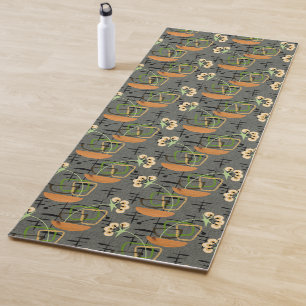 Mid-Century Modern Potted Plants Yoga Mat