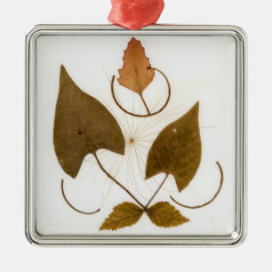 Mid-Century Modern Pressed Leaf Design Metal Tree Decoration