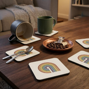 Mid-Century Modern Pride Hard Plastic Set of 6 Coaster