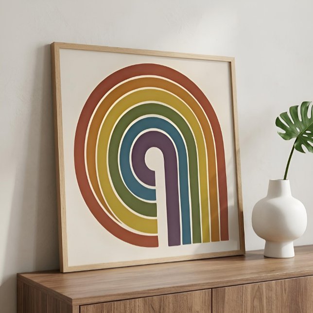 Mid-Century Modern Pride Square Poster (Styled Shot (DIY Frame))